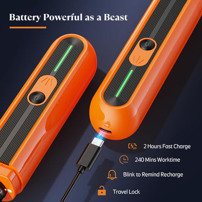 4-Lights Dog Nail Grinder, Easy Quick Locate Dog Nail Trimmers, for Puppy Paw Toenails or Pets from Small, Medium to Large, with Travel Lock, Whisper Quiet, Heavy Duty 3 Speeds